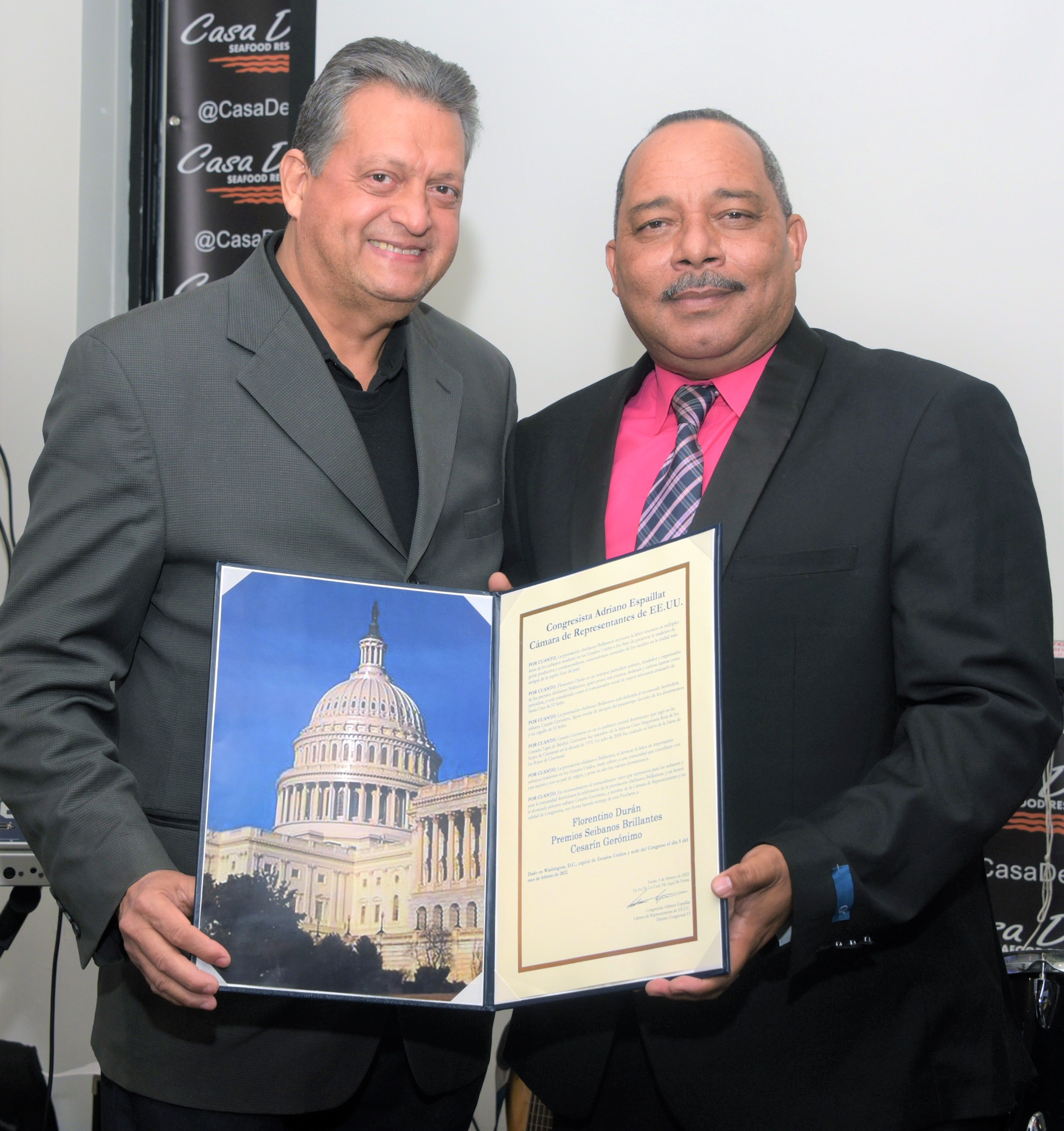 Senador Adriano Espaillat y Cámara de Representantes Estados Unidos entregan proclama reconoce periodista Florentino Durán en Nueva York