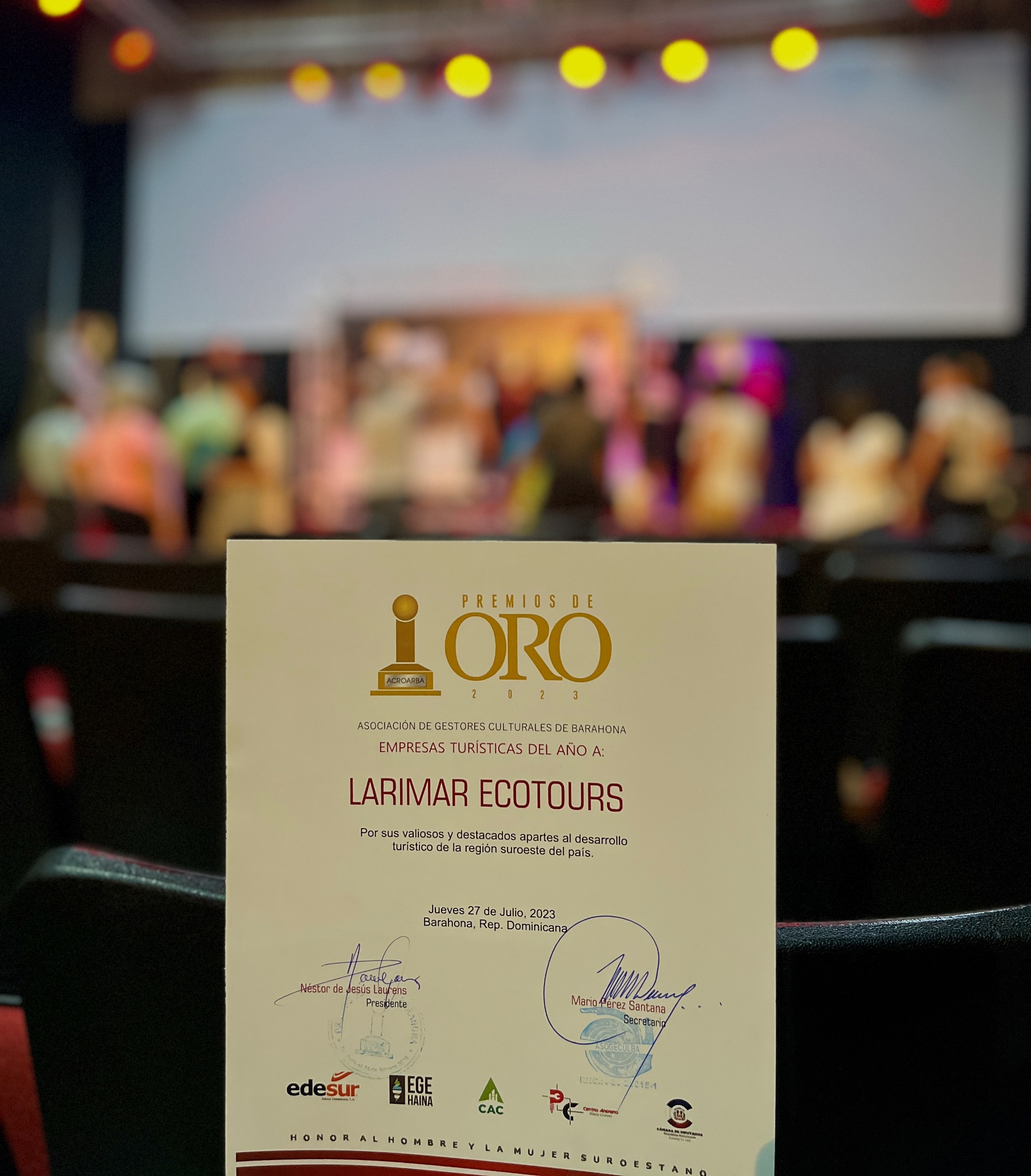 Larimar Ecotour nominada como Empresa Turística del Año